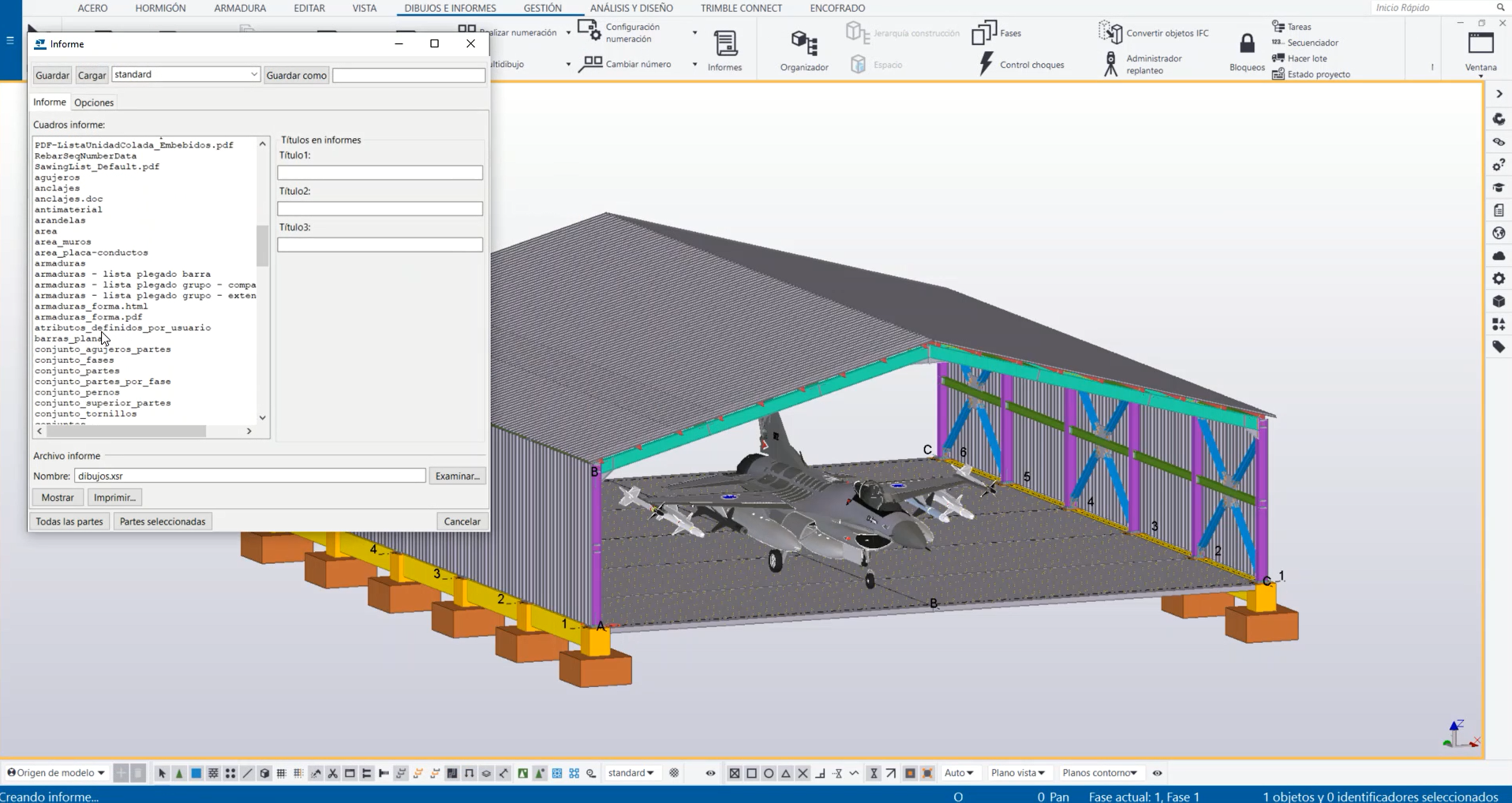 Video planos y listados automáticos en Tekla - Acero